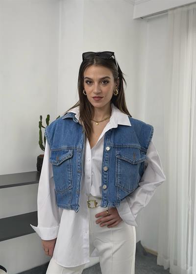 Oversize Kot Yelek ve Oversize Gömlek İkili Takım