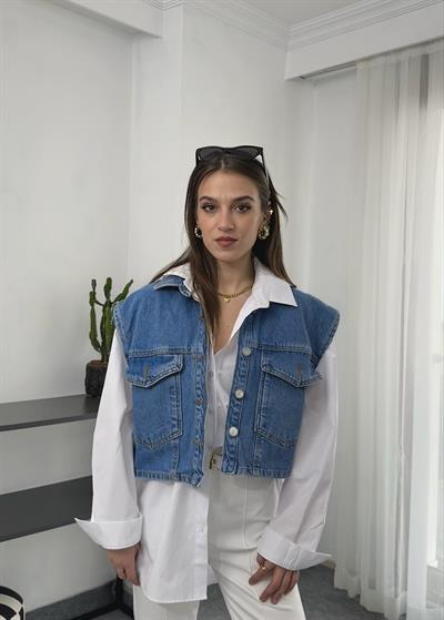 Oversize Kot Yelek ve Oversize Gömlek İkili Takım