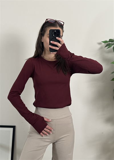 Oysh Model Parmak Geçmeli Bordo Body