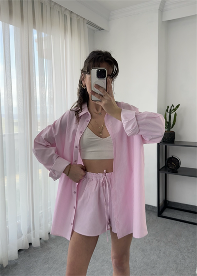 Pembe Çizgili Alt Üst Takım 