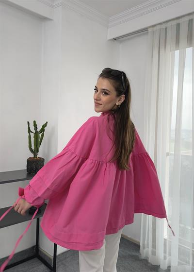 Harmony Pembe İpli Poplin Gömlek 