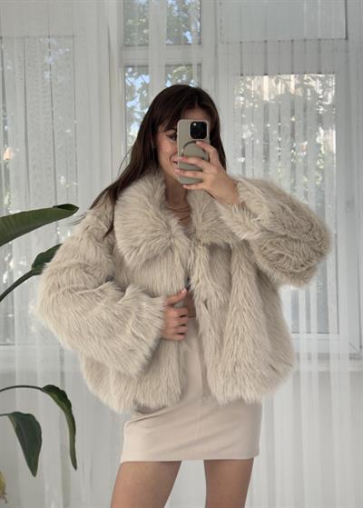 Poli Premiım Suni Ekru Kürk