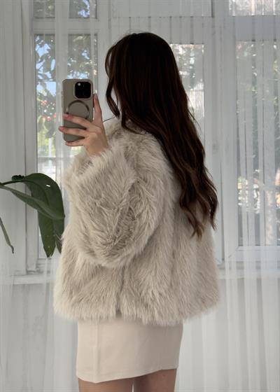 Poli Premiım Suni Ekru Kürk