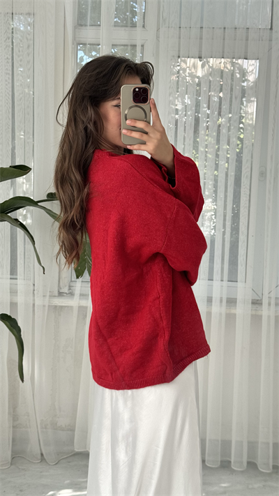 Rose Basic Kırmızı Kazak 