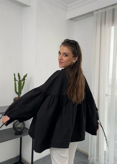 Harmony Siyah İpli Poplin Gömlek 