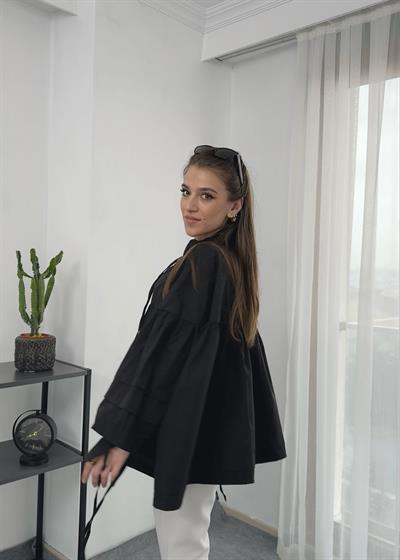 Harmony Siyah İpli Poplin Gömlek 