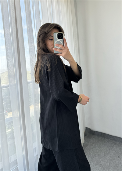Siyah Kimonolu Alt Üst Takım 