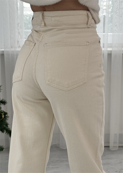 Stitched Wide Leg Relax Jeans 
