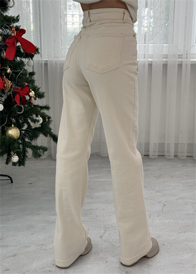 Stitched Wide Leg Relax Jeans 