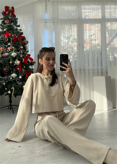 Tinny Bej Fitilli Alt Üst Takım 