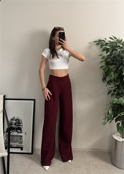 Werenika Bordo Krep  Pantolon