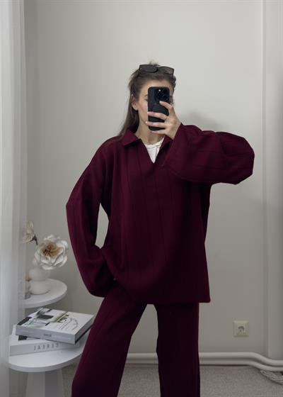 Woni Premium Bordo Triko Takım