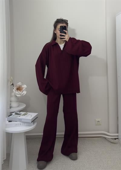 Woni Premium Bordo Triko Takım