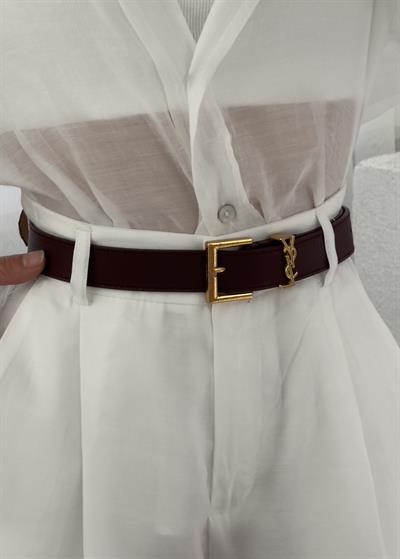 Ysl Bordo Gold Toka Kemer