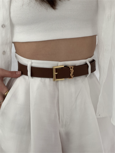 Ysl Kahverengi Gold Toka Kemer