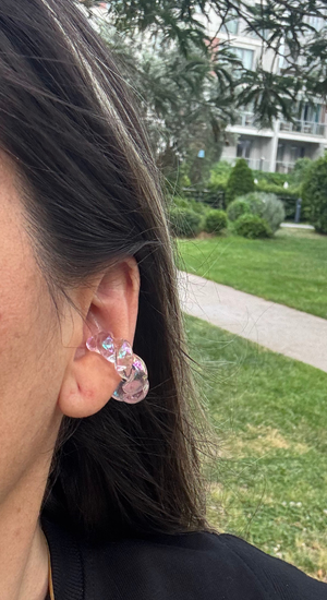 Burgu Neon Açık Pembe Renkli Earcuff (Kıkırdak Küpesi)
