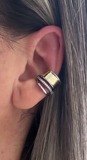 Çift Renkli Taşlı Earcuff (Kıkırdak Küpesi)