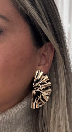 Leopar Yelpaze Küpe