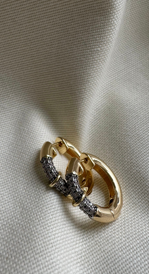 Minik Taşlı Halka Küpe