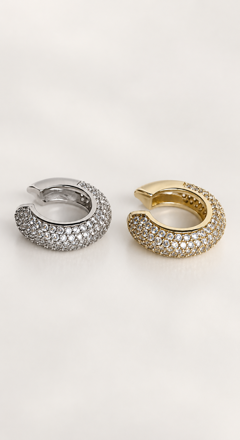 Silme Taşlı Kalın Earcuff