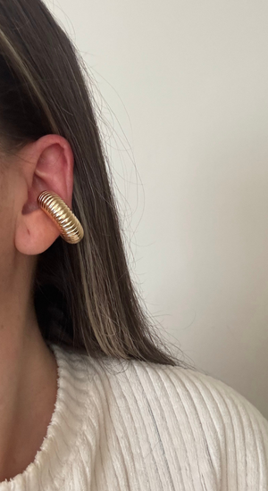 Tırtıklı Kalın Plaka Earcuff (Kıkırdak Küpesi)