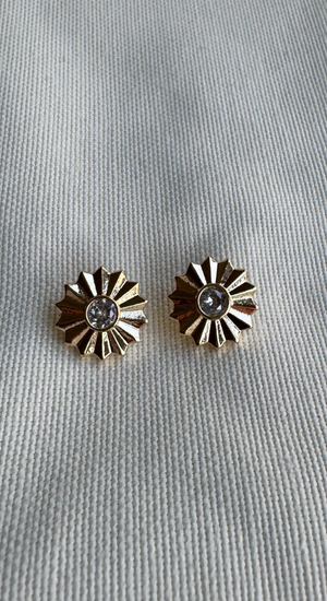 Tırtıklı Taşlı Küpe