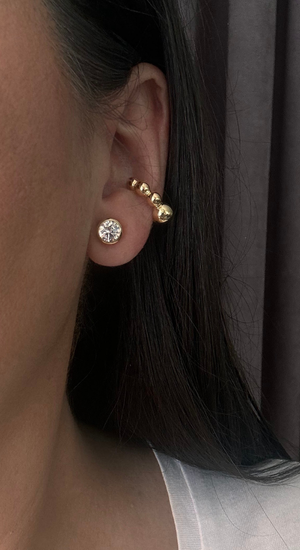 Xuping Marka Tek Taş Küpe 7mm