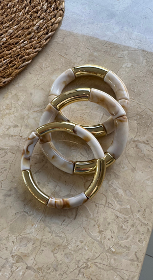 3lü Set Kemik Bileklik Krem