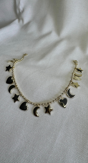 Ay - Kalp - Yıldız Charmlı Bileklik