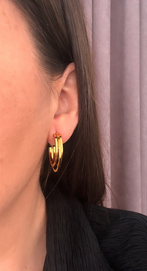 Çelik 3 Sıralı Halka Küpe