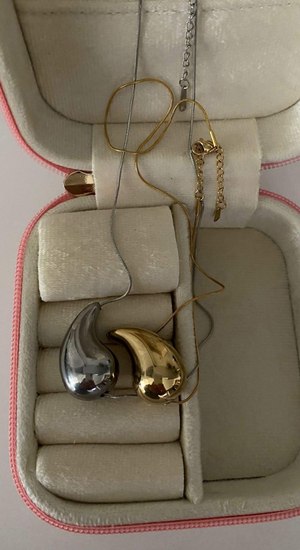 Çelik Bottega Modeli Damla Kolye