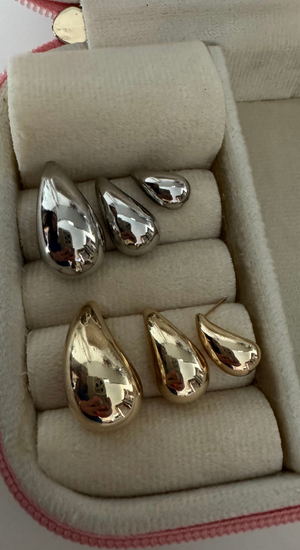 Damla Modeli 3lü Küpe Set