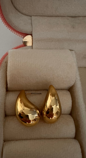 Damla Modeli Gold Renk Küçük Boy Küpe