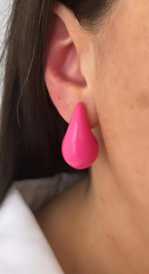 Damla Modeli Pembe Küpe