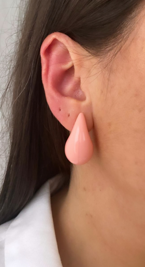 Damla Modeli Somon Renkli Küpe