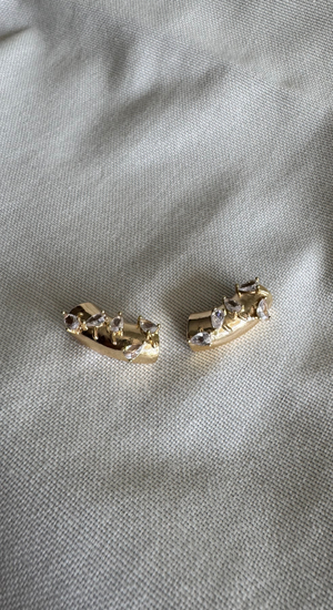 Damla Taşlı Plaka Küpe