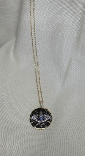 Göz Zirkon Taşlı Plaka Kolye