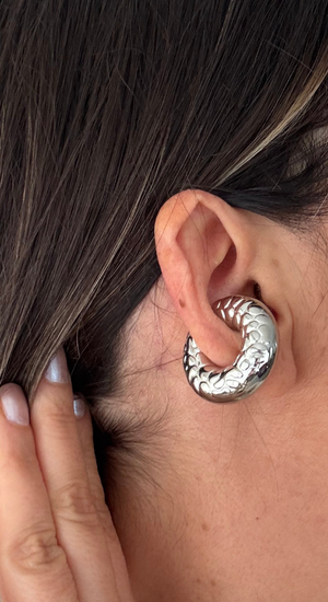 Kalın Kendinden Desenli Earcuff (Kıkırdak Küpesi)