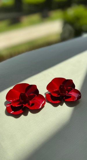 Kırmızı Çiçek Marka Küpe