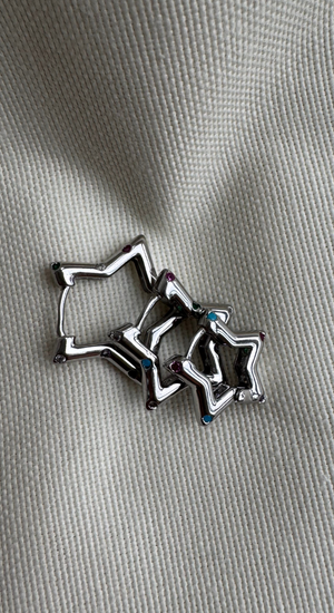 Minik Taşlı 3lü Set Yıldız Küpe