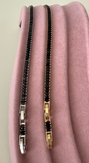 Siyah Baget Taşlı Bileklik