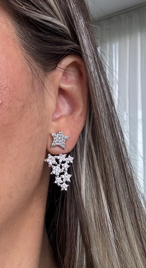 Taşlı Çoklu Yıldız Küpe