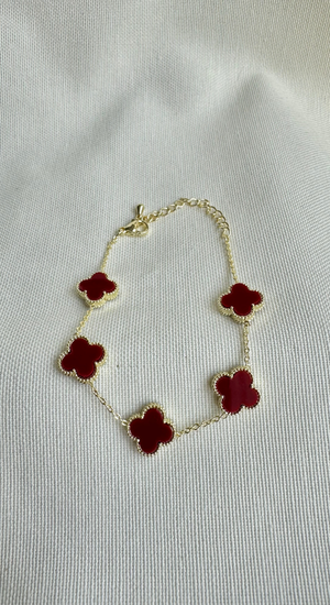 VK Modeli Yonca Bordo Bileklik