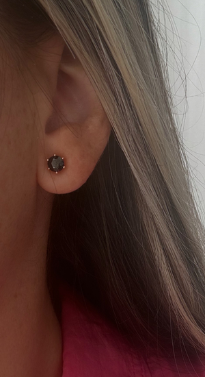 Xuping Marka Tek Taş Küpe Siyah