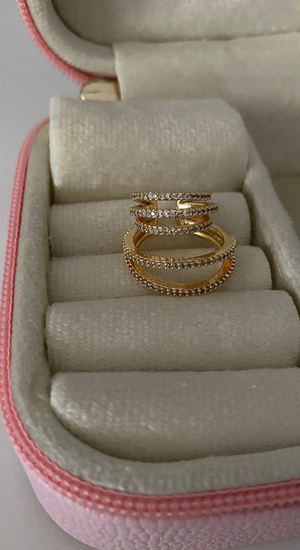 Zirkon Taşlı Gold Renk Earcuff (Kıkırdak Küpesi)