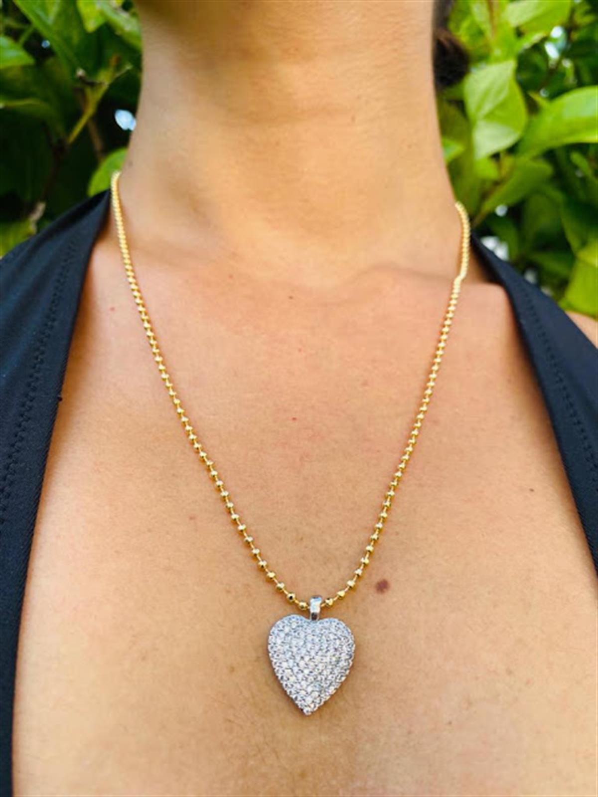 Zirkon Taşlı Kalp Kolye