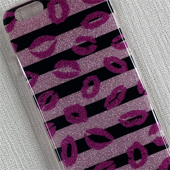 Iphone SE Desenli Şeffaf Kılıf - Öpücük 