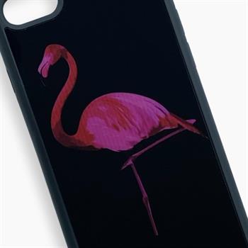 Iphone SE Siyah Flamingo Desenli Kılıf
