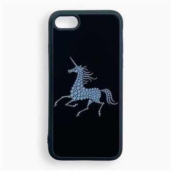 Iphone SE Siyah Unicorn Desenli Kılıf
