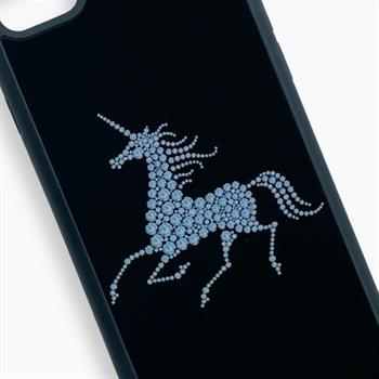 Iphone SE Siyah Unicorn Desenli Kılıf